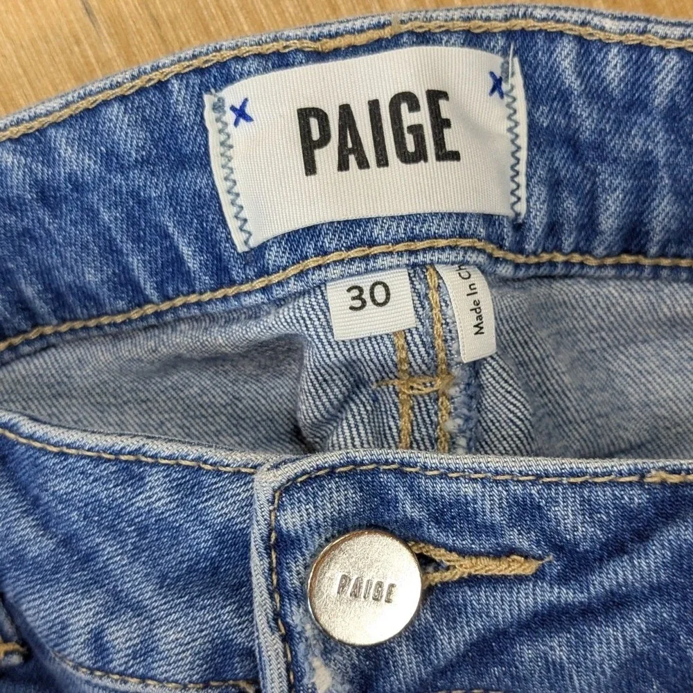 PAIGE Margot Short High Rise Denim Hot Pants Cut Off Westshore Blue Size 30